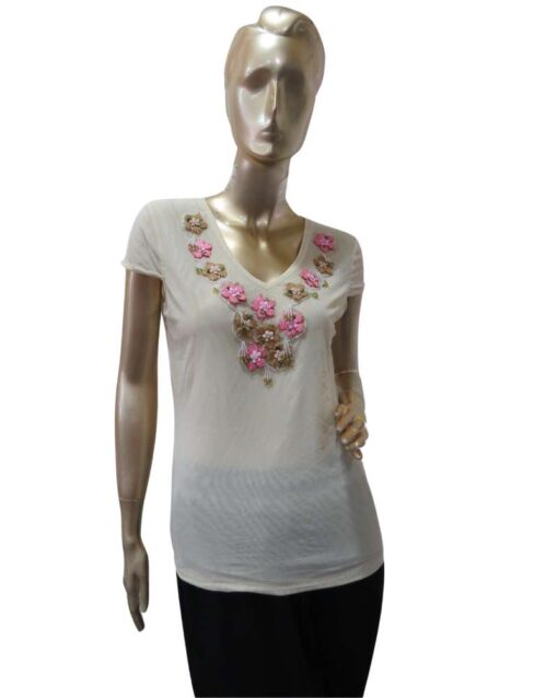 V-Neck Top with Floral Embroidery - Image 4
