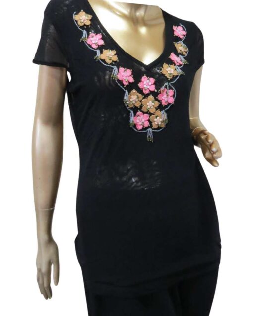 V-Neck Top with Floral Embroidery - Image 5