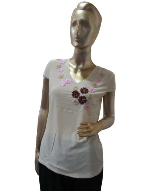 Floral Embroidered V-Neck Top - Image 6