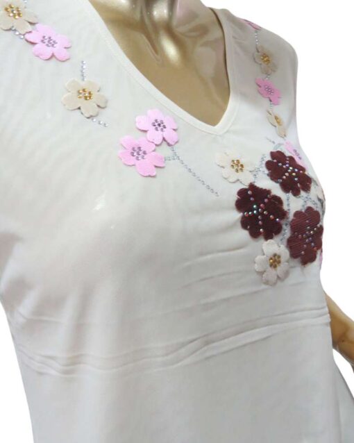 Floral Embroidered V-Neck Top - Image 2