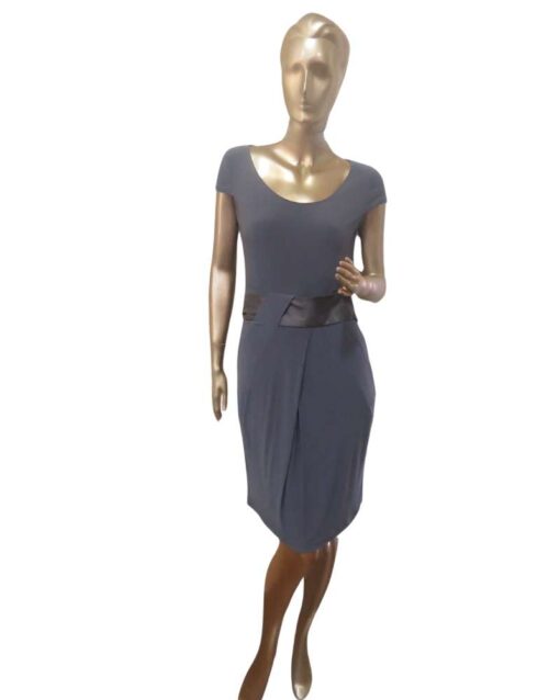 Graceful Two-Piece Gray Dress and Jacket Set - Image 2
