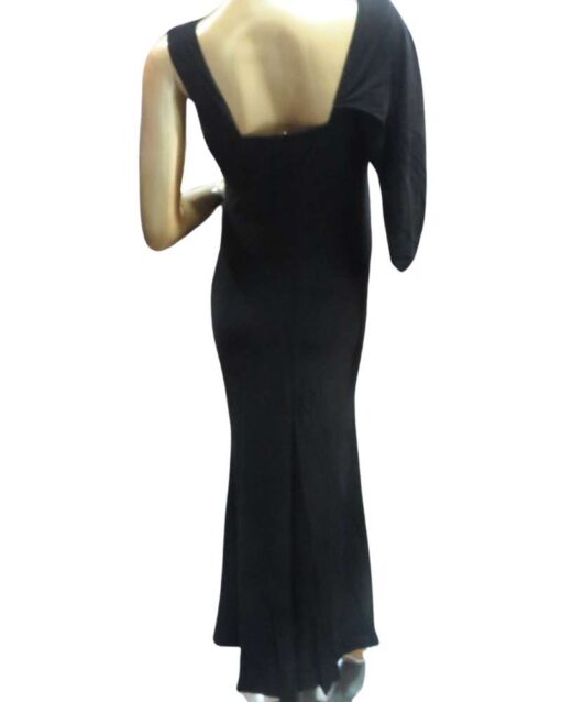 One-Shoulder Black Gown with Rhinestone Accent - Image 4