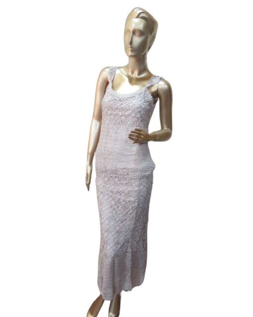 Two-Piece Crochet Maxi Set with Matching Scarf - Image 4