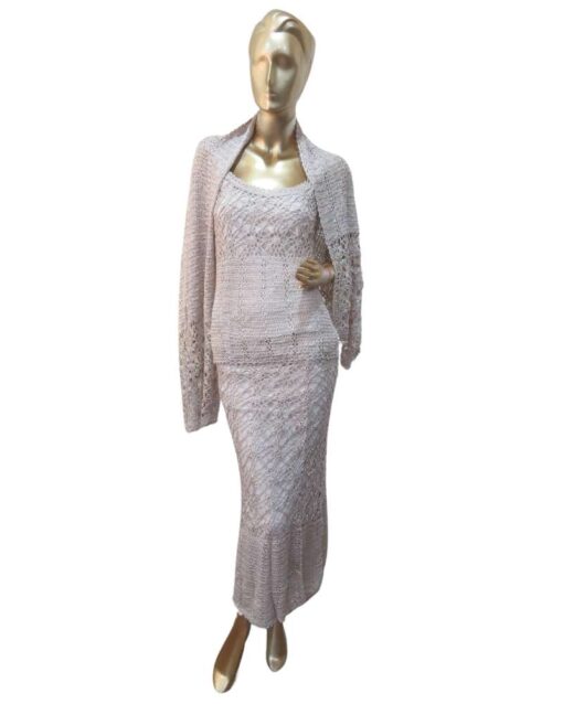 Two-Piece Crochet Maxi Set with Matching Scarf - Image 7