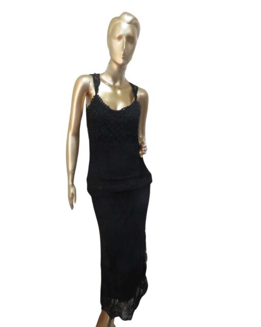 Two-Piece Crochet Maxi Set with Matching Scarf - Image 9