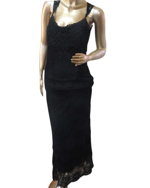 Two-Piece Crochet Maxi Set with Matching Scarf - Image 2