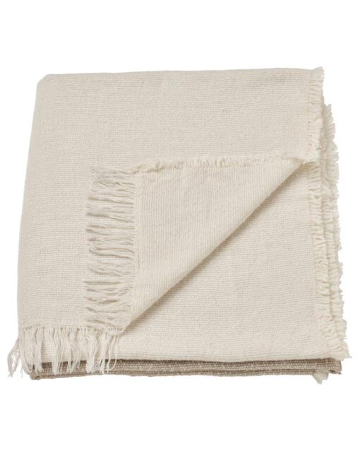 IKEA GUNNEMOR Throw Off-white & Grey-beige 130x170 cm