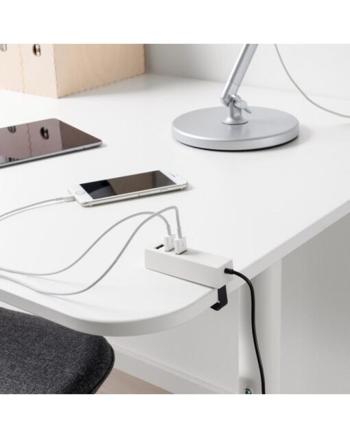 IKEA LÖRBY USB Charger with Clamp White - Image 2