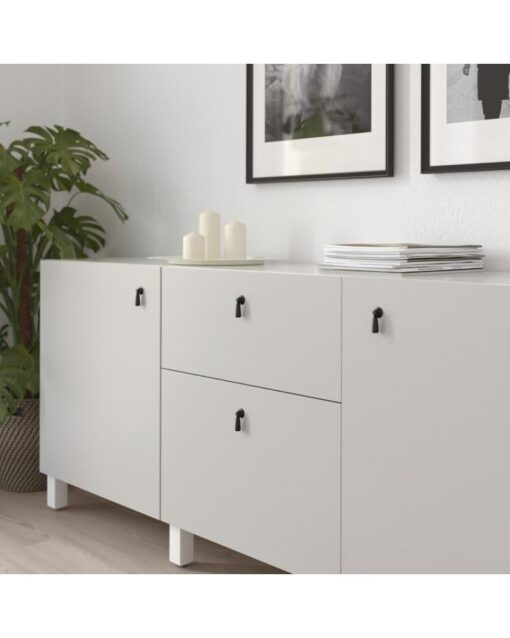 IKEA MOSSARYD Drop Handle Black 49 mm - Image 4