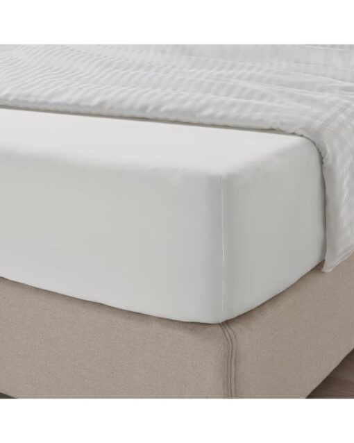 IKEA NATTJASMIN Fitted Sheet White 180x200 cm - Image 5