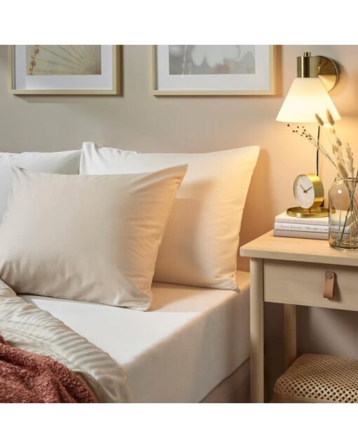 IKEA NATTJASMIN Fitted Sheet White 180x200 cm - Image 4