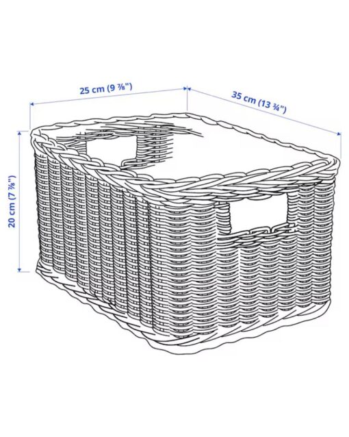 IKEA TRUMMIS Basket Handmade Rattan 25x35x20 cm - Image 4