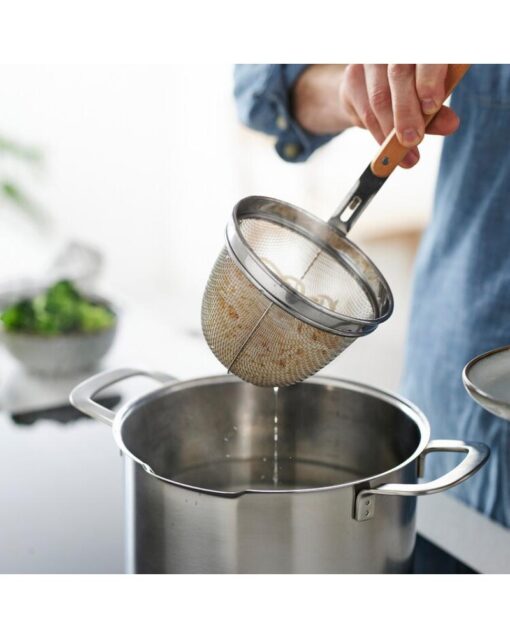 IKEA VARDAGEN Noodle Strainer Stainless Steel Beech 30 cm - Image 2