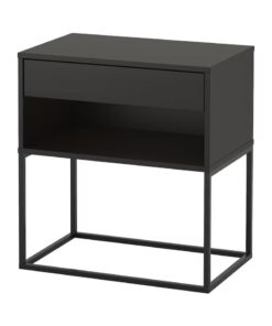 IKEA VIKHAMMER Bedside Table Black 60x39 cm