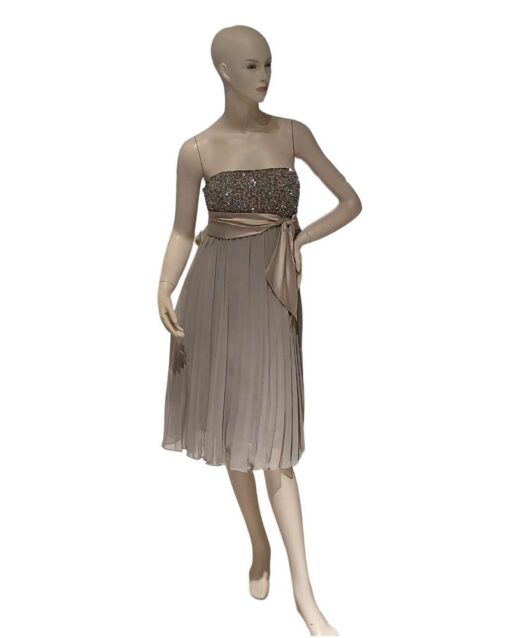 Strapless Embellished Pleated Evening Dress - Image 5
