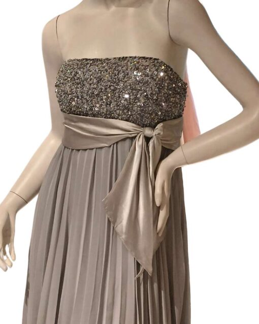 Strapless Embellished Pleated Evening Dress - Image 4