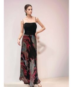 Strapless Printed Maxi Dress