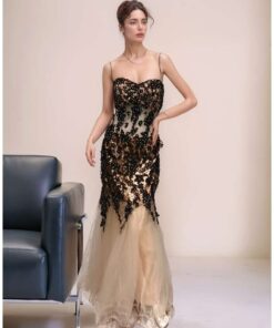 Maxi Evening Dress with Lace Details
