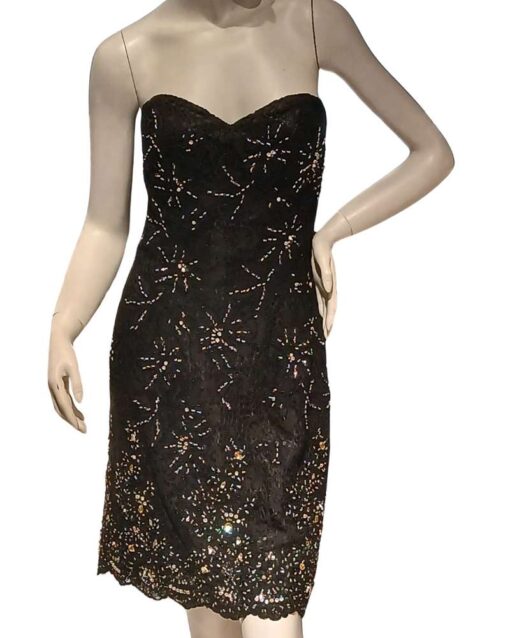 Strapless Mini Dress with Sparkling Details - Image 2