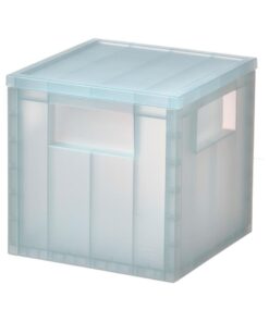 IKEA PANSARTAX Storage Box with Lid Transparent Blue 16.5x16.5x16.5 cm