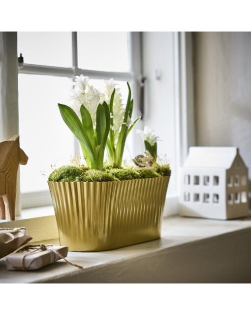 IKEA VINTERFINT Plant Pot Gold Color 14x26 cm - Image 2