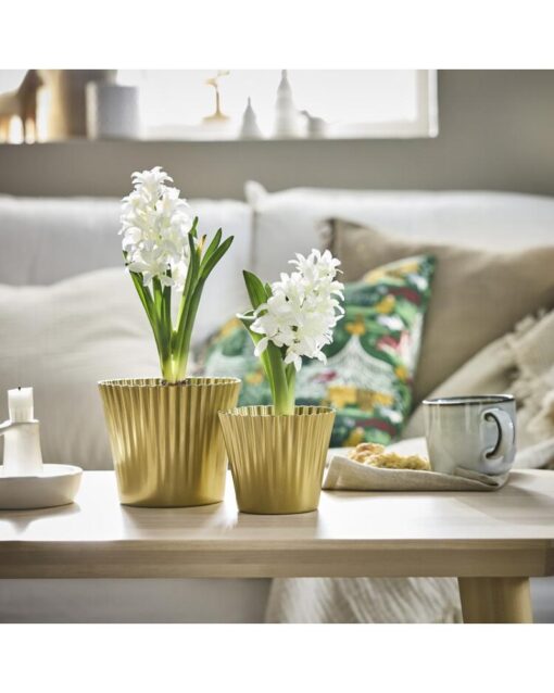 IKEA VINTERFINT Plant Pot Gold Color 12 cm - Image 3