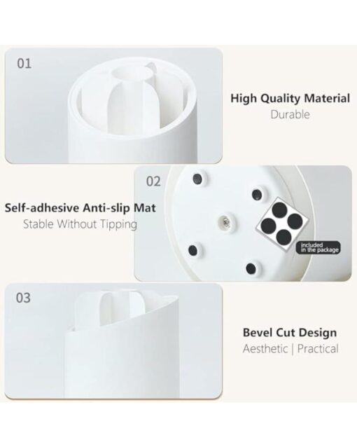 Rotating Makeup Brush Holder with Lid - Image 9