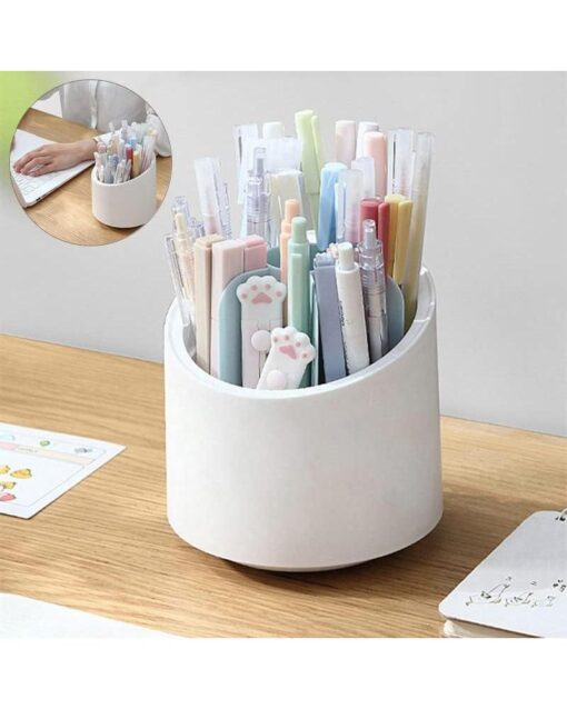 Rotating Makeup Brush Holder with Lid - Image 7