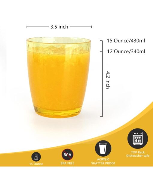 Set of 6 Acrylic Tumbler Glasses 15oz Multi-Color - Image 2