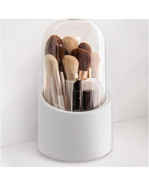 Rotating Makeup Brush Holder with Lid