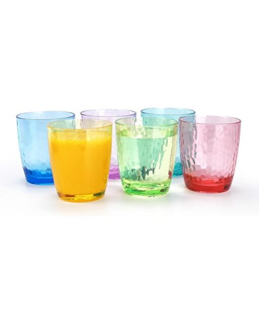 Set of 6 Acrylic Tumbler Glasses 15oz Multi-Color