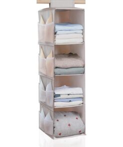 Grey 4 Shelf Hanging Closet Organizer 80"x30"x22"