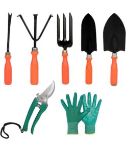 Gardening Kit 7 Pcs Ergonomic Handles Black Metal Blades