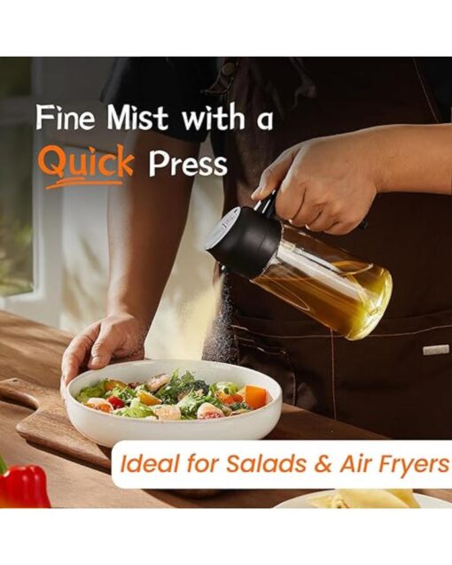 Olive Oil Dispenser & Sprayer 2-in-1 470ml Black - Image 6