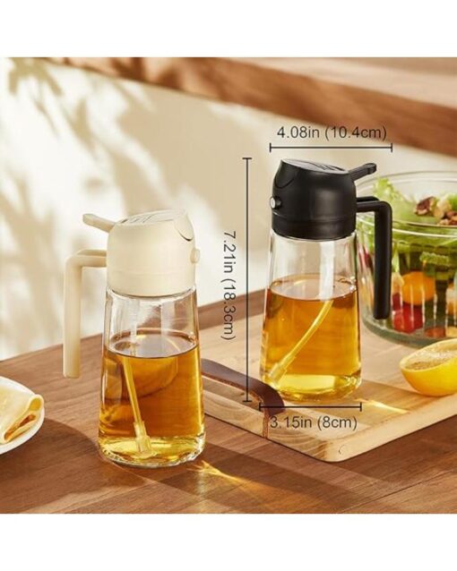 Olive Oil Dispenser & Sprayer 2-in-1 470ml Black - Image 2