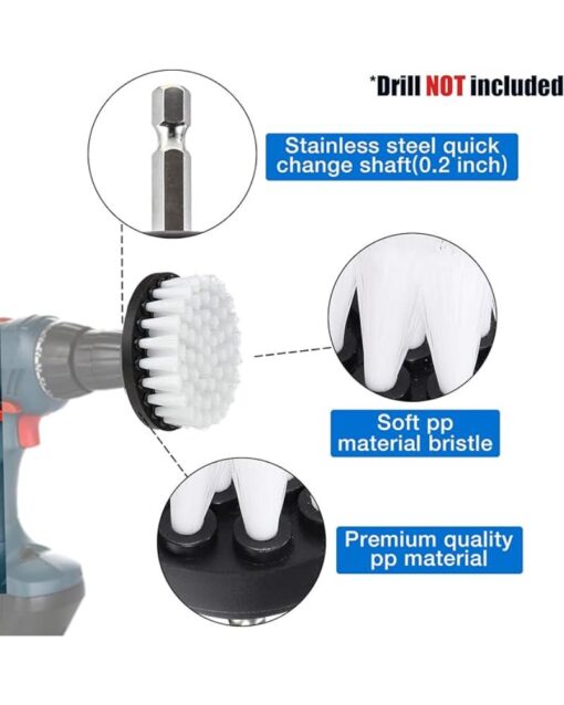 Drill Cleaning Brush Set 4-Piece Soft Bristles 2 to 5 Inch - Image 4