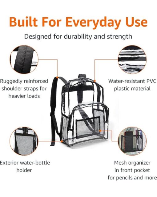 Amazon Basics School Backpack Clear - Image 2
