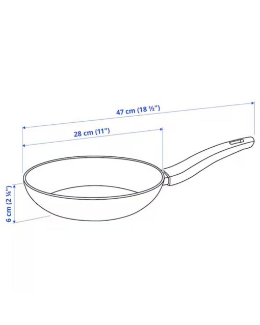 IKEA HUSKNUT Frying Pan Non-stick Coating Black 28 cm - Image 8
