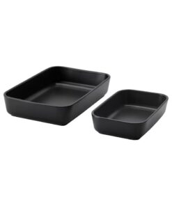 IKEA LYCKAD Oven Serving Dish Set Of 2 Dark Grey