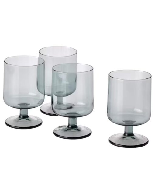 IKEA OMBONAD Goblet Grey 32 cl Pack of 4