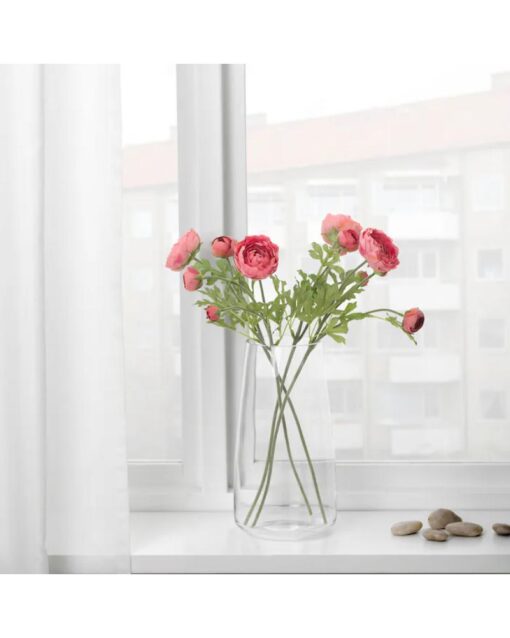 IKEA SMYCKA Artificial Flower Ranunculus Dark Pink 52 cm - Image 3