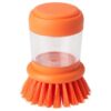 IKEA VIDEVECKMAL Dish Washing Brush With Dispenser Orange