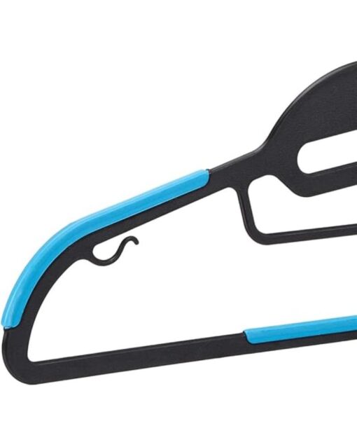 Amazon Basics Space Saving Non-Slip Plastic Hangers with 10 Finger Clips 6 Colors (60-Pack) - Image 4