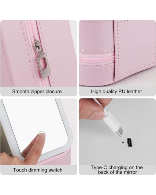 Makeup Jewelry Case with LED & Adjustable Mirror - Image 7