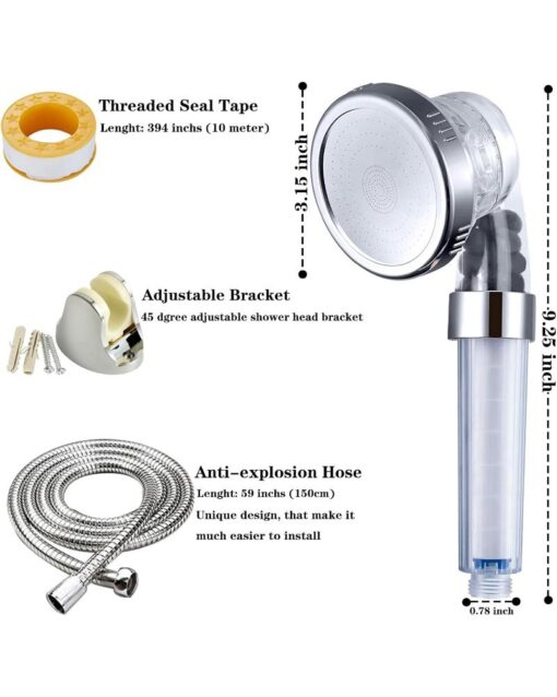 PP Cotton Filter Shower Head 3 Modes High Pressure - Image 2
