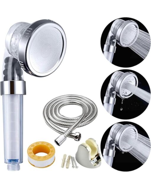 PP Cotton Filter Shower Head 3 Modes High Pressure