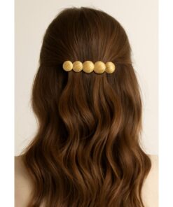 Gold Textured Circle Hair Clip