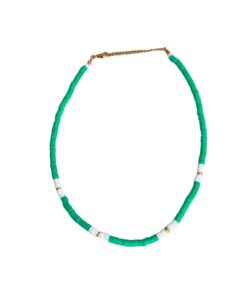 Green & White Beads Choker