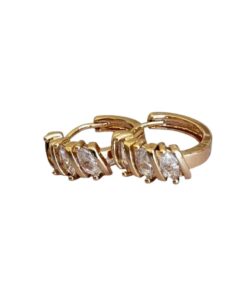 Oval Stones Hoops