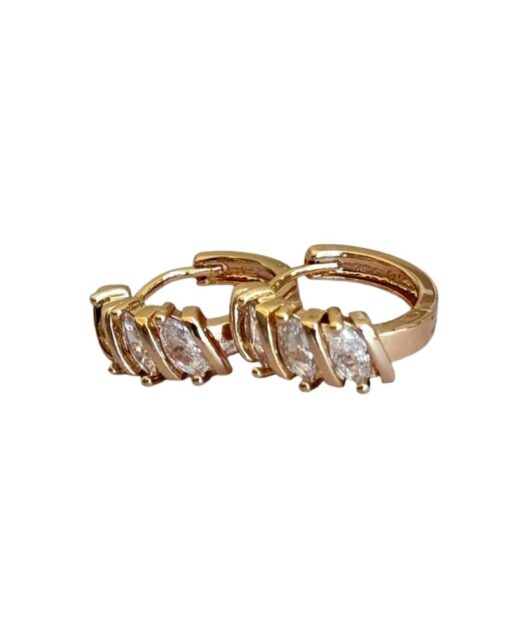 Oval Stones Hoops